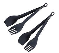 MSY BIGSUNNY Set di 2 pinze per antipasti, in acciaio inox, con bloccaggio per alimenti, per buffet, nero, 22,9 cm