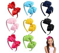 MSYG 8 Pezzi Cerchietto per Capelli con Fiocco, Fasce per Capelli con Fiocco per Bambini e Ragazze