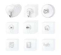 msymsyu 22 ganci magici diversi stili, ganci adesivi 6 x 6 cm, ganci autoadesivi da 5 kg (max), ganci adesivi da cucina, per bagno, cucina, pareti e altri luoghi