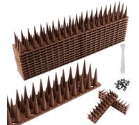 msymsyu Dissuasore per uccelli piccioni, 4,28 metri, 15 pezzi, in plastica PP con fascette e viti corrispondenti per veranda, giardino, tettoie (marrone)