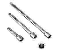 msymsyu Prolunga per chiave a bussola, 3 pezzi, 1/2", 75 mm, 125 mm, 250 mm, con attacco da 1/2", giunto angolare di 90° e impugnatura scorrevole per il montaggio, lavori di smontaggio