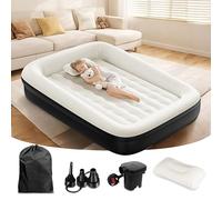 MSYU Letto gonfiabile da viaggio per bambini, 170 cm, portatile, con quattro lati di sicurezza, pompa ad alta velocità e borsa per il trasporto, comodo materasso e facile da gonfiare e sgonfiare, nero