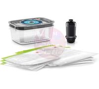 Bosch Elettrodomestici MSZV6FS1 Set Accessori Sottovuoti, con FreshVacuum, Contenitore per Alimenti e Sacchetti Riutilizzabili, 1.2 Litri, Trasparente, NESSUN motore di aspirazione