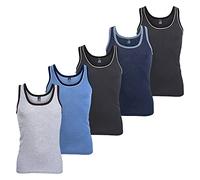 MT®, canottiere a costine, da uomo, confezione da 5 pezzi 5 colori 46 (M)