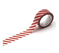 MT Deco - Nastro adesivo Washi realizzato in Giappone, 1,9 cm x 60 cm (rosso scuro a righe)