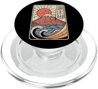 Mt Fuji Giappone Vintage Kawaguchi Lago Sole Retro Kanji Design PopSockets PopGrip per MagSafe