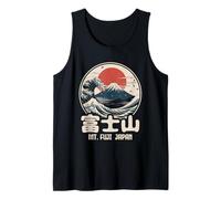 Mt Fuji Giapponese Kanji Fujisan Retro Anime Giappone Souvenir Canotta