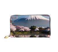 Mt. Fuji In Early Spring Portafoglio da donna, Pochette in pelle di grande capacità, Pochette per cellulare da donna, Porta carte di credito., Nero, Taglia unica, Moderno, Nero , Taglia unica, Moderno