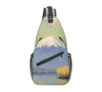 Mt. Fuji in lontananza Borsa a tracolla casual durevole grande capacità leggera e traspirante adatta per vari luoghi all'aperto