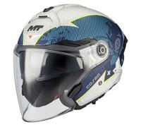 Casco da moto jet MT Cosmo SV Layout C7 blu-bianco opaco M