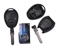 mt key Telecomando per auto, 1 custodia, 2 tasti, 1 pezzo vergine NE75 + 1 batteria CR2032 per Land Rover Freelander Discovery Defender