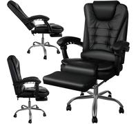 MT MALATEC 23286 - Sedia direzionale da ufficio, con meccanismo ribaltabile, in ecopelle, 130 kg, colore: Nero