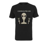 MT Men Maglietta 'I Come In Peace' crema / nero Uomo MT Men M crema / nero