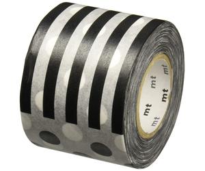 MT Pack Washi Paper Masking Tape: 1.8 in. x 17 yds. (Black/White Pattern)
