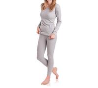 MT - Set di biancheria da sci e termica da donna - intimo termico a maniche lunghe con interno morbido, Grigio, L