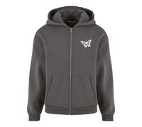 MT Upscale Giacca di felpa 'Let‘s Get Lost' grigio scuro / offwhite Uomo MT Upscale XXXL