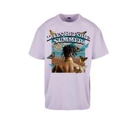 MT Upscale Maglietta 'Days Before Summer' blu chiaro / marrone chiaro / lilla pastello / nero Uomo MT Upscale XXL