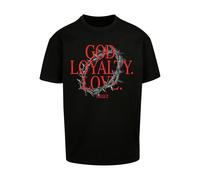 MT Upscale Maglietta 'God Loyalty Love' grigio / rosso / nero Uomo MT Upscale XXXL grigio / rosso / nero