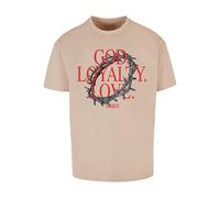 MT Upscale Maglietta 'God Loyalty Love' sabbia / antracite / rosso Uomo MT Upscale XL