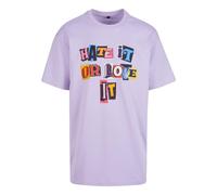 MT Upscale Maglietta 'Hate it or Love it' blu / giallo / lilla chiaro / arancione / nero Donna MT Upscale M blu / giallo / lilla chiaro / arancione / nero