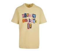 MT Upscale Maglietta 'Hate it or Love it' blu / giallo / rosa / rosso Donna MT Upscale XL blu / giallo / rosa / rosso