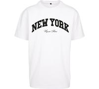 MT Upscale Maglietta New York College Oversize Tee M Bianco