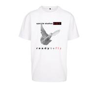 MT Upscale Maglietta 'Ready to fly' grigio chiaro / corallo / rosso fuoco / nero / bianco Donna MT Upscale 5XL