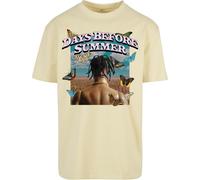 MT Upscale Maglietta 'Days Before Summer' blu chiaro / marrone / giallo pastello / bianco Uomo MT Upscale XL