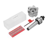MT3 FMB27 Milling Cutter Holder Set, Face Mill Cutter Set with 6 Flute BAP 400R 80 27 6T Cutter and 1604APMT Inserts, High Density 40CR Material for Precision Milling Operations