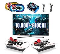 MT6 Console per videogiochi retrò,10000+ giochi,console con gamepad a joystick a doppia torretta,supporto per battaglie a 4 giocatori,stick di gioco con uscita 4K HD per PC,Linux,plug and play (64G)