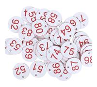 MTADSBKFP Etichette numerate incise, Confezione da 100 Targhette in Plastica Numeri Sequenziale 1-100 3,5 cm Rotonde Multicolori(White)