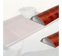 MTADSBKFP Kit di canaline autoadesive, Kit di canaline for Cavi curvi autoadesivi in Lega di Alluminio con venature del Legno, Dimensioni Multiple Rosse(2 PCS,W 50 MM L 50 MM H 14 MM)