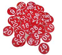 MTADSBKFP Piccoli Dischi identificativi numerati, Etichette in plastica numerate incise Multicolor 100 Pezzi Numeri 1-100(Color 1)