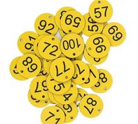 MTADSBKFP Piccoli Dischi identificativi numerati, Etichette numerate Rotonde incise da 1 a 100, Multicolore 3,5 cm 100 Pezzi con Foro(Yellow)
