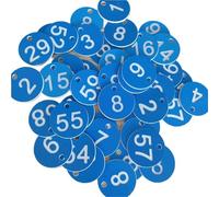 MTADSBKFP Piccoli Dischi identificativi numerati, Targhette numerate incise, targhette numerate in plastica Multicolore 100 pz(Blue)