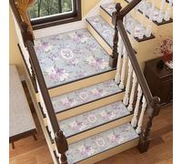 MTADSBKFP Tappetini per Scale in Moquette, Moquette Antiscivolo for Scale Interne Multicolore, Diverse Misure(C,15x30x80cm/11.8x31.5in)