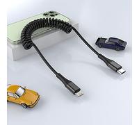 MTAKYI Cavo Lightning USB C a spirale [1.6M/5.25FT], Cavo Lightning retrattile certificato MFi Cavo USB C per iPhone compatibile con iPhone 12 11 Pro Max XR XS X 8 7 6 Plus SE