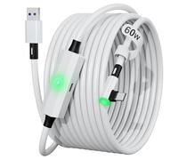MTAKYI Cavo Link con porta di ricarica 5m【Nuovo 2026】- Alta velocità 5Gbps USB 3.2 A a C VR cavo compatibile con Meta Quest 1/2/3/3S, Oculus Quest Pro, Pico 4 & Accessori visore PC Steam VR