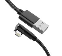 MTAKYI Cavo USB Ad Angolo Retto Per Caricabatterie Per iPhone A 90 Gradi, 5 Metri Cavo Ultra Lungo Ad Angolo Retto Certificato MFi Adatto Per Apple iPhone 14 13 12 11 XS XR XS Max 8 7 6 5Pad