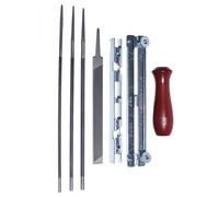 Mtanlo Affilatura per Motosega Kit,Kit Affilatura Catena Motosega,con 1 Lima Piatta 3 Lima Rotonde, per Affilatura e Limatura di Motoseghe, Affila Catena Motosega Manuale