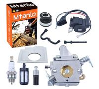 Mtanlo Carburatore MS170 per Stihl 017 018 MS180 MS170C MS180C Zama 180 Motosega C1Q-S57A C1Q-S57 C1Q-S57B 1130 120 0603 124 0603 08000 con ms180 Bobina di Accensione Candela BPMR7A L7T