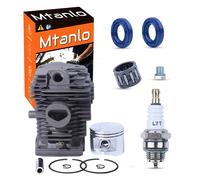 Mtanlo Pistone del Cilindro per Stihl MS270 MS280 MS280C Motosega,Sostituzione 1141020 1200,46mm Pistone del Cilindrocon Tappo di Compressione del Cilindro di Sigillo Dell'olio di Candela