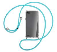 mtb more energy® Collana Smartphone per LG Q6 (M700N, 5.5'') - Turchese - Custodia indossabile per Collo - Cover con Cordoncino Tracolla