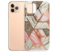 mtb more energy® Cover Cosmo Marble per Samsung Galaxy A51 (SM-A515, 6.5'') - Design 4 (Marrone+Rosa) - TPU Back Case Custodia