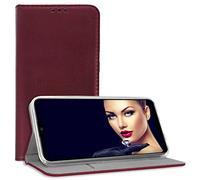 mtb more energy® Custodia a portafoglio Smart Magnetic compatibile con Realme C11 2021 (RMX3231, 6,52 pollici), in ecopelle, colore: vinaccia