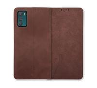 mtb more energy® Custodia protettiva 'Premium' compatibile con Motorola Moto G42 5G - Caffè - Custodia a libro