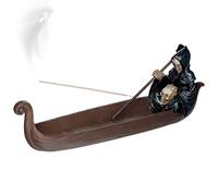mtb more energy Porta incenso decorativo Smoke of Hades - Figura morte in barca con falce - Lunghezza circa 32 cm - Decorazione Fantasy Horror