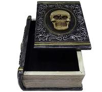 mtb more energy Scatola decorativa "Chronicles of Death", a forma di libro con teschio e ornamenti, 9 x 12 x 5 cm, decorazione gotica horror