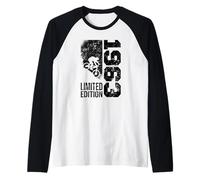 MTB Mountain-Bike Ciclista bici Nata nel 1963 Compleanno Maglia con Maniche Raglan