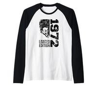MTB Mountain-Bike Ciclista bici Nata nel 1972 Compleanno Maglia con Maniche Raglan